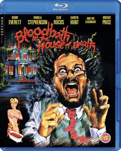 Blu-ray cover art featuring a screaming man, a burning house, and a woman bathing.