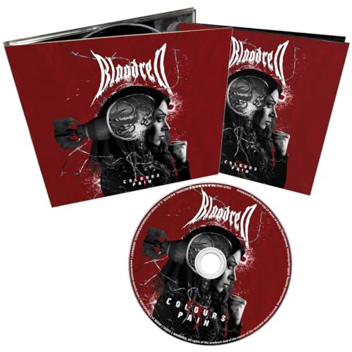 Red CD case and disc featuring a woman with a gas mask illustration.