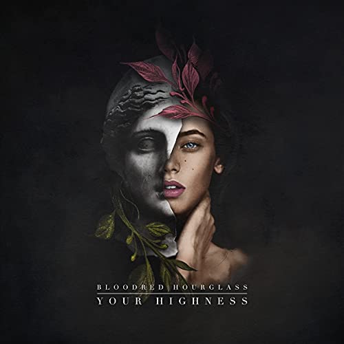 CD cover: split face of woman and marble bust with red leaves.