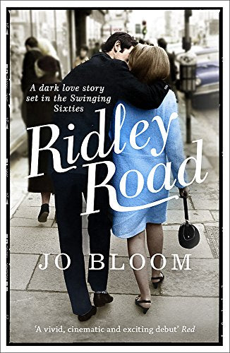 Book cover: couple embracing on a street, titled “Ridley Road.”
