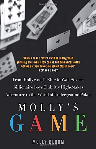 Book cover for Molly's Game by Molly Bloom featuring playing cards on black background.