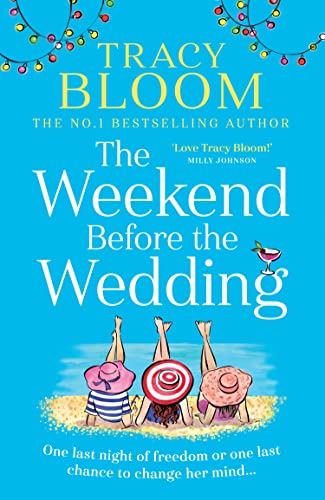 Book cover: "The Weekend Before the Wedding" with illustrated women and drinks.