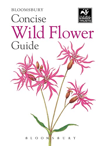 Book cover: “Concise Wild Flower Guide” with a pink flower illustration.