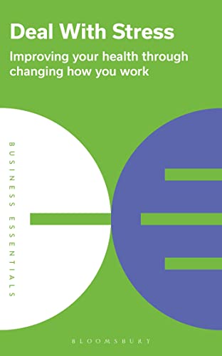 Book cover: "Deal With Stress" with green and blue abstract shapes.