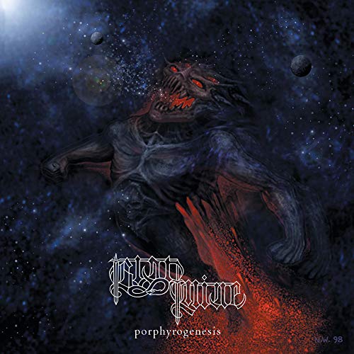 Dark fantasy album cover featuring a monstrous figure in space.