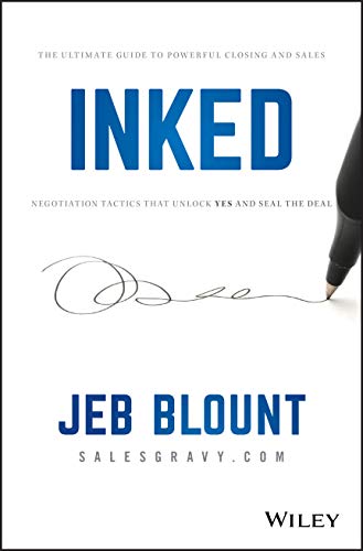 Book cover with blue title "Inked" and a pen signing a document.