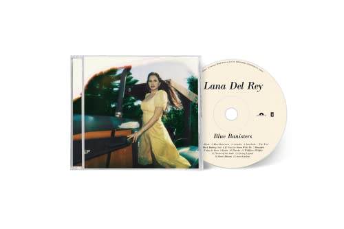 Blue Banisters" DVD case and disc featuring Lana Del Rey in yellow.