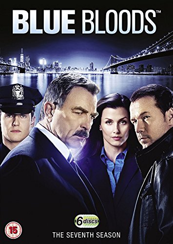 Blue Bloods" Season 7 DVD cover with cast and New York City skyline.
