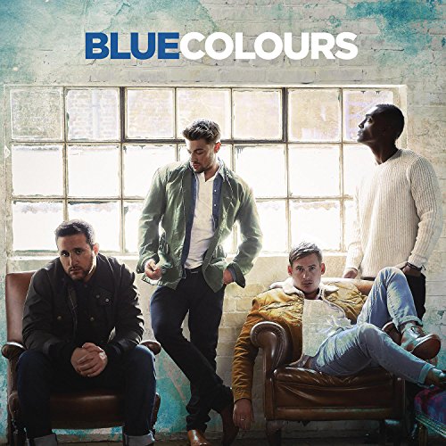 CD cover for Blue’s “Colours” featuring four casually dressed men.