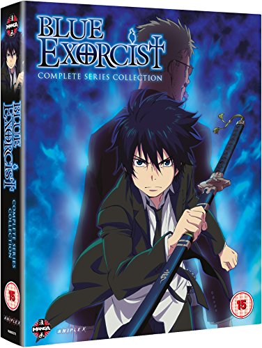 Blu-ray cover for anime *Blue Exorcist* featuring two young men with a sword.