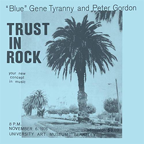 CD cover for “Trust in Rock” featuring a palm tree and text.