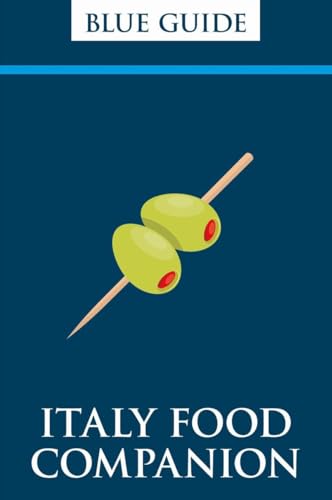 Blue book cover with olives on a toothpick and text.