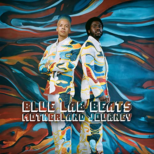 Album cover for Blue Lab Beats’ “Motherland Journey” featuring two men.