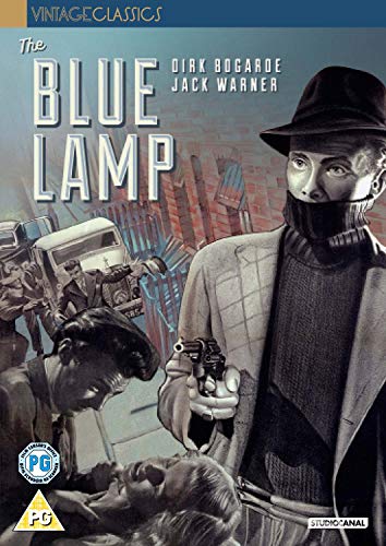 DVD cover for "The Blue Lamp" featuring a man with a gun.