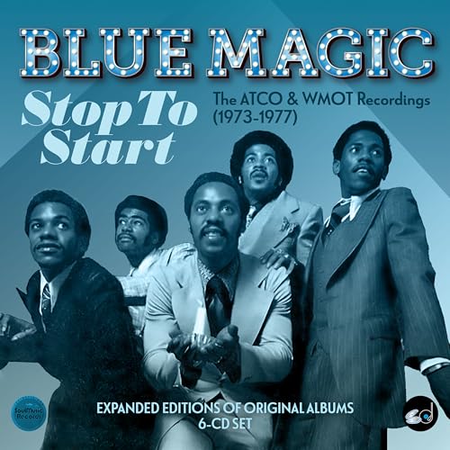 Album cover for Blue Magic’s “Stop To Start” featuring the band in suits.
