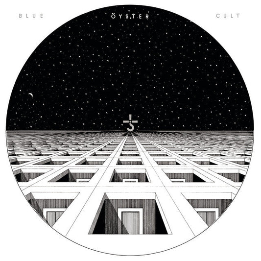 Black and white album art showing a grid of square pits under a starry sky.