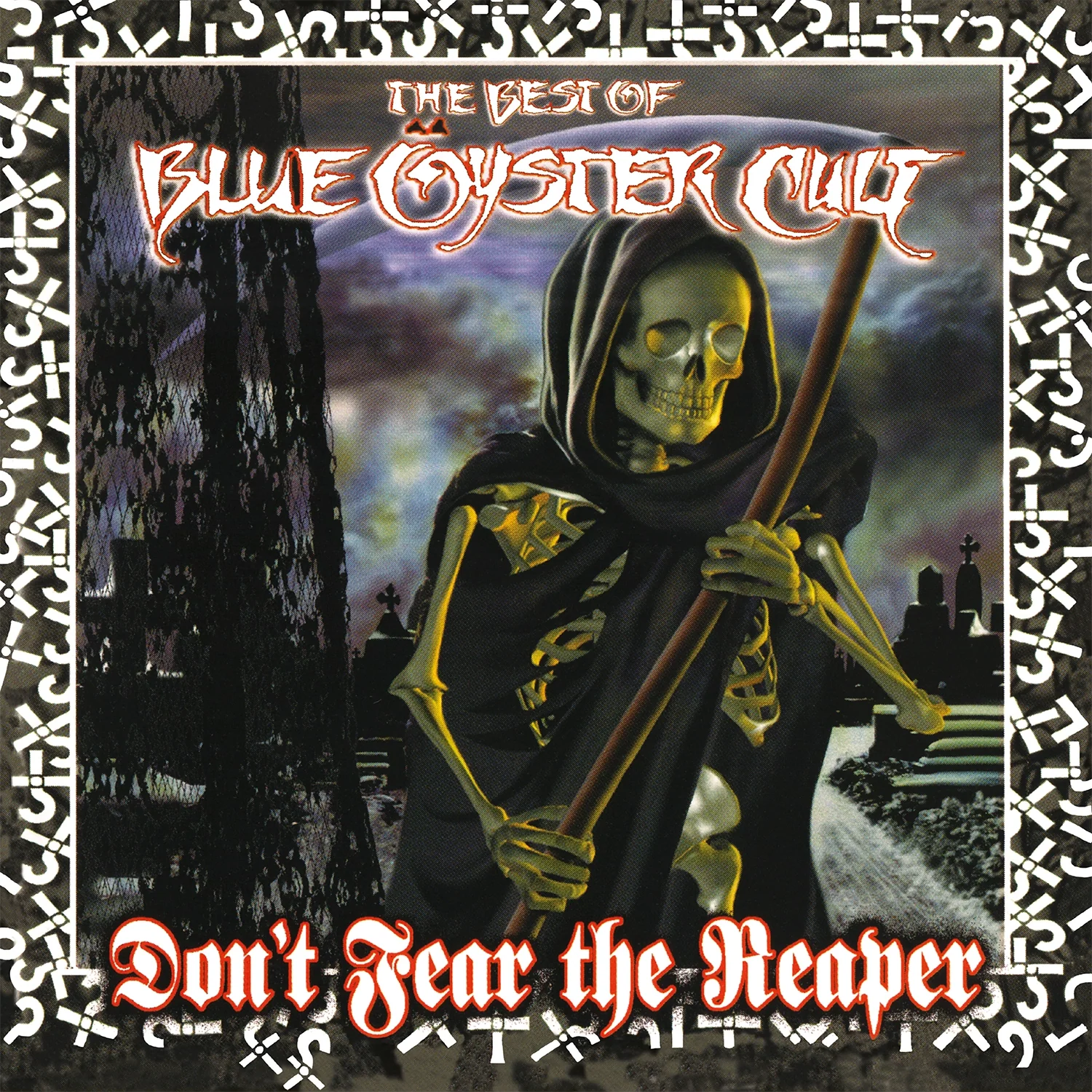 Blue Oyster Cult album cover featuring a grim reaper in a graveyard.