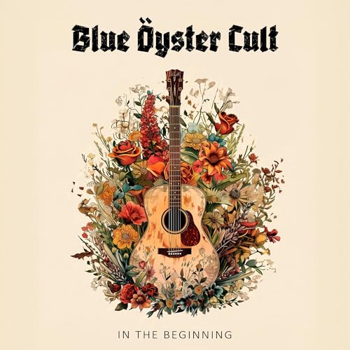 Blue Öyster Cult album cover with acoustic guitar and floral arrangement.