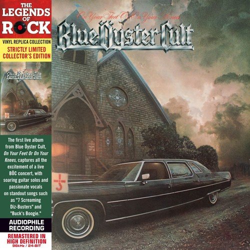 CD cover for Blue Oyster Cult’s “On Your Feet Or On Your Knees” album.