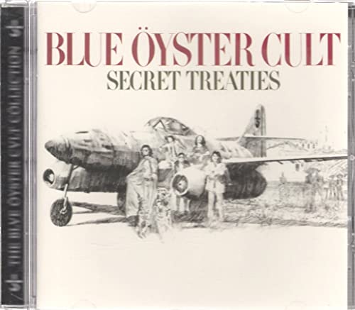 CD cover with band members and dog standing before a military airplane.