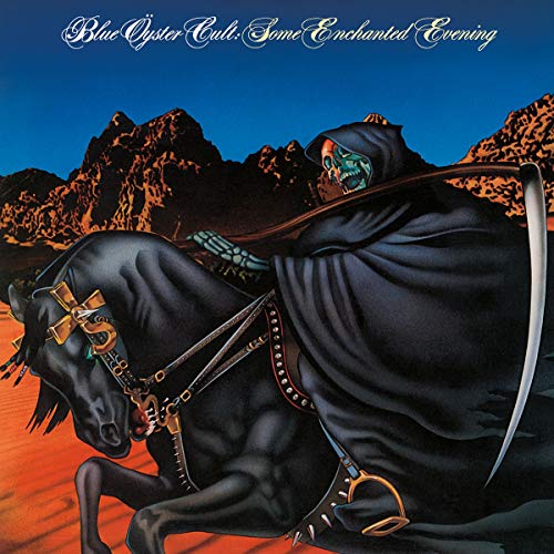 Album cover: skeletal figure riding a black horse in a desert landscape.