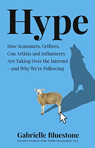 Book cover: "Hype" with a sheep, wolf shadow, and cursor image.