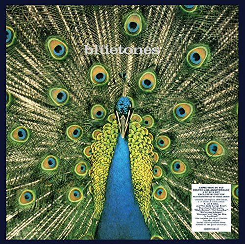 A peacock with its tail feathers fanned out, featuring the text The Bluetones.