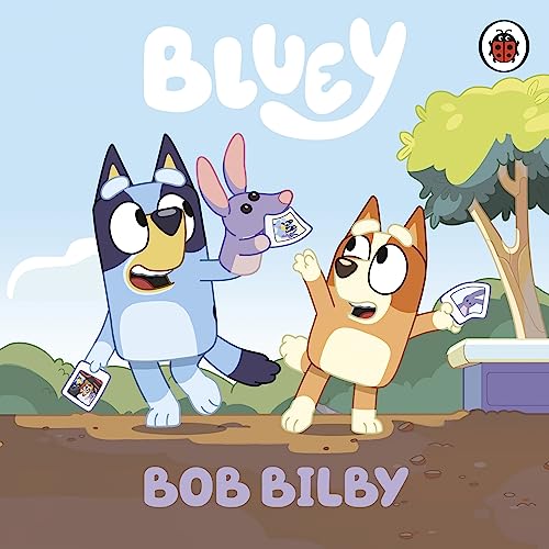 Bluey, Bingo, and a bilby character on a book cover.