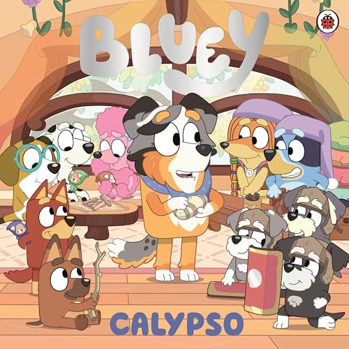 Bluey and family characters gathered around a small, wooden stage.