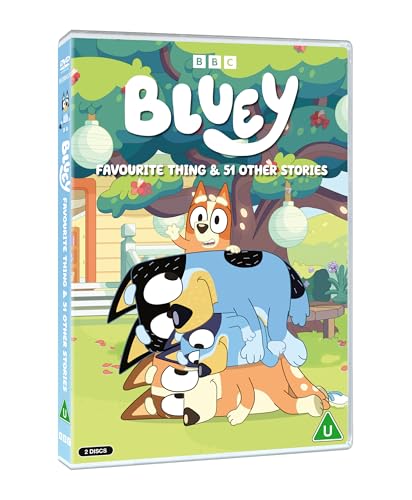 Bluey DVD cover featuring Bluey and Bingo characters stacked on top of each other.