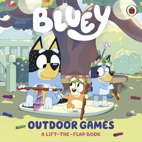 Bluey and Bingo characters on the cover of a lift-the-flap book.