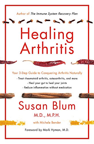 Book cover: "Healing Arthritis" with bones and chili peppers imagery.
