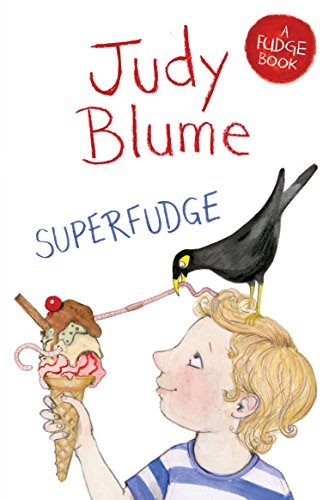 Book cover for Superfudge by Judy Blume showing a boy holding an ice cream cone.