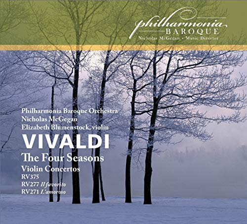 CD cover for Vivaldi’s “The Four Seasons” featuring snow-covered trees.