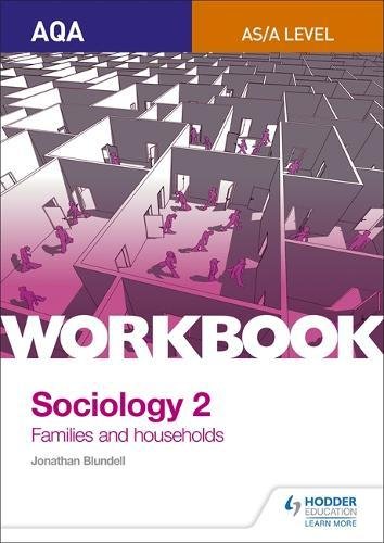 AQA Sociology workbook cover: maze illustration with people, text “WORKBOOK”.