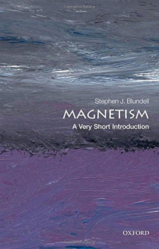 Book cover: "Magnetism" by Stephen J. Blundell, with abstract blue design.