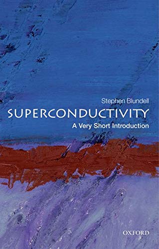Book cover: "Superconductivity" with abstract blue and red paint textures.
