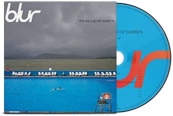 "CD case and disc for Blur's 'The Ballad of Darren' with blue and red design."