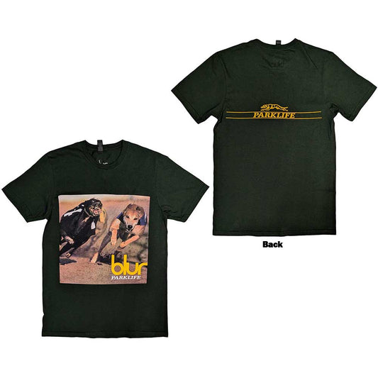 Medium unisex t-shirt with Blur’s Parklife album artwork on the back.