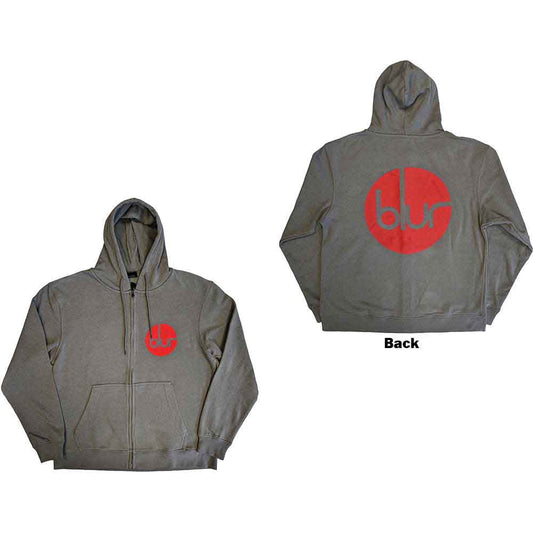 XX-Large unisex zipped hoodie, dark color, with a circular logo on the back.