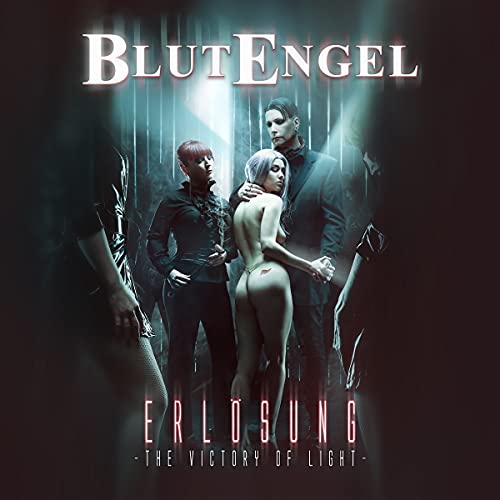 CD cover for Blutengel’s “Erlösung” featuring three figures in dark clothing.