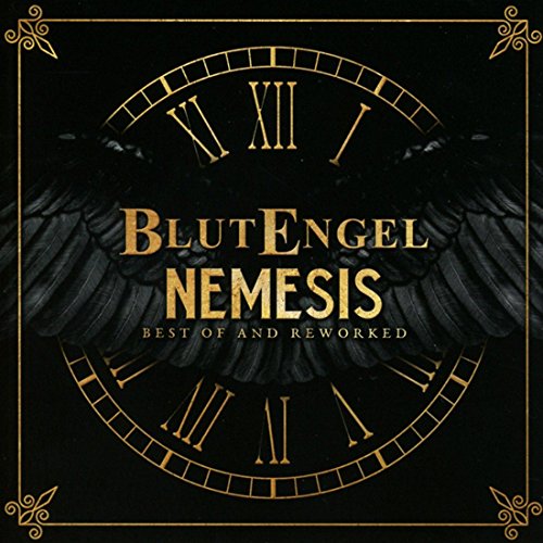 Blutengel “Nemesis” CD cover with clock imagery and gold lettering.