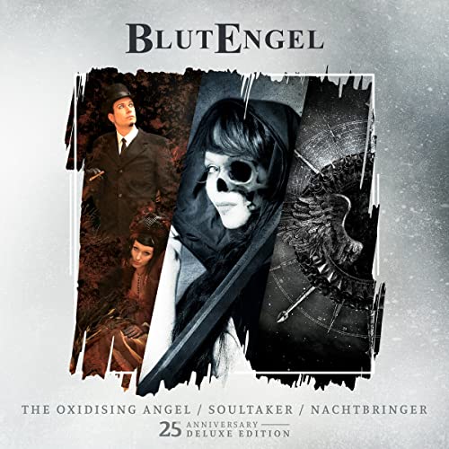 CD cover for Blutengel’s 25th anniversary edition, featuring figures in dark attire.