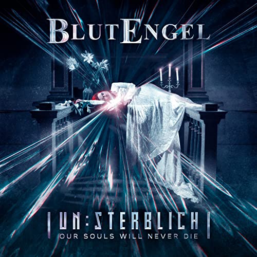 Album cover for Blutengel’s “Unsterblich” featuring a woman in a white dress.