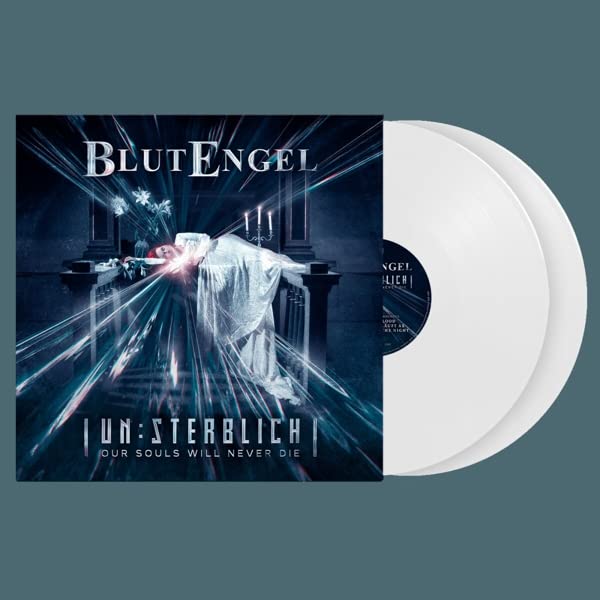Blutengel vinyl record: album cover with ghostly figure and white disc.