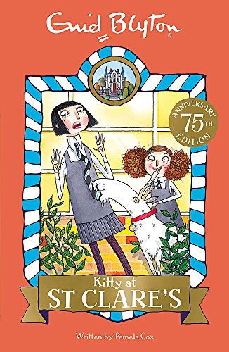 Book cover featuring two schoolgirls and a goat in front of a school building.