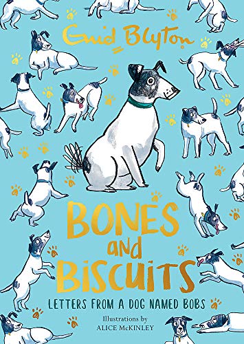 Book cover with illustrated dogs and title "Bones and Biscuits".