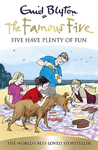 Book cover depicting children, a dog, and a picnic on a beach.