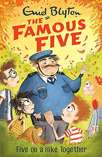 Illustrated book cover featuring four children and a dog looking at a police officer.