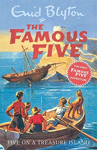 Vintage book cover: children in a boat, island, and sailboat scene.